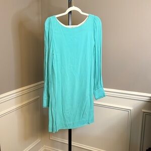 Kate Spade turquoise blue long sleeve shift dress size 10